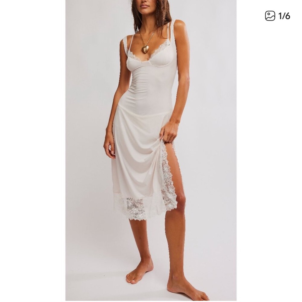 FREE PEOPLE Party Crasher Midi Slip / Cotton Candy Pink